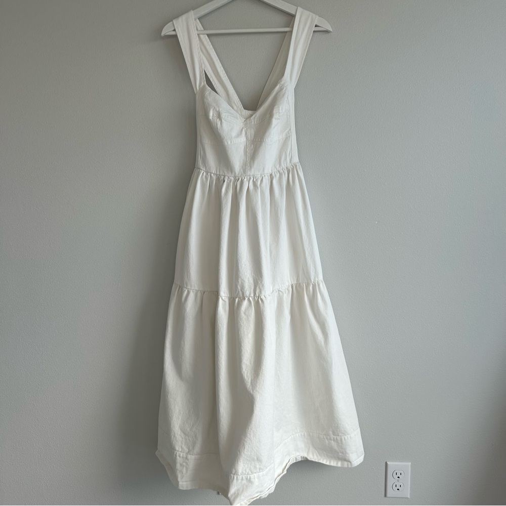 White Forever That Girl Anthropologie Cottagecore Sweetheart Midi Dress- S